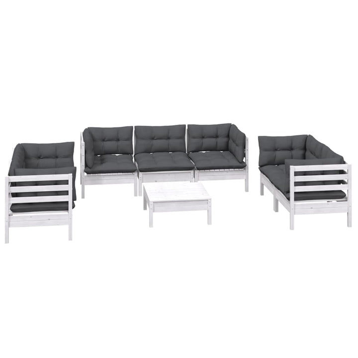 Loungegrupp Med Dynor 8 Delar Massiv Furu