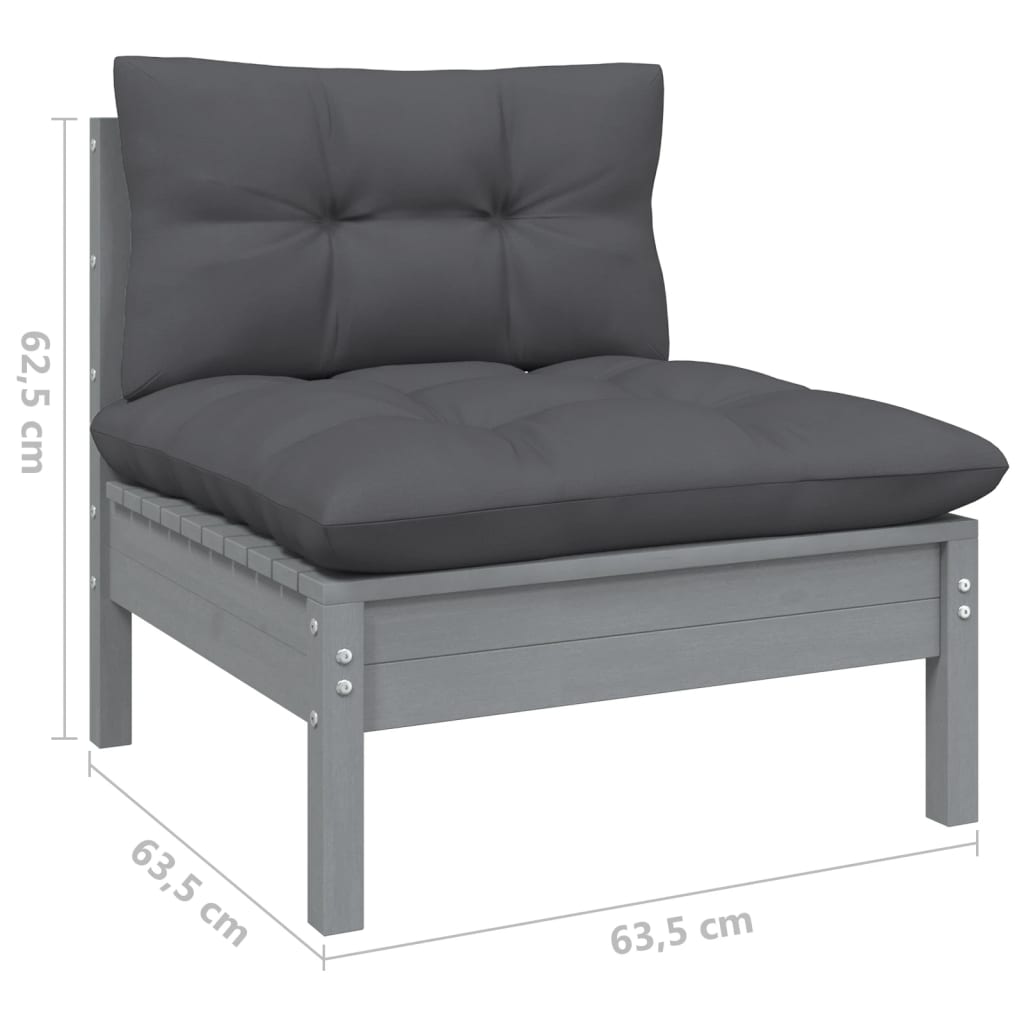 Loungegrupp Med Dynor 8 Delar Massiv Furu