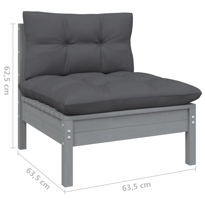 Loungegrupp Med Dynor 8 Delar Massiv Furu