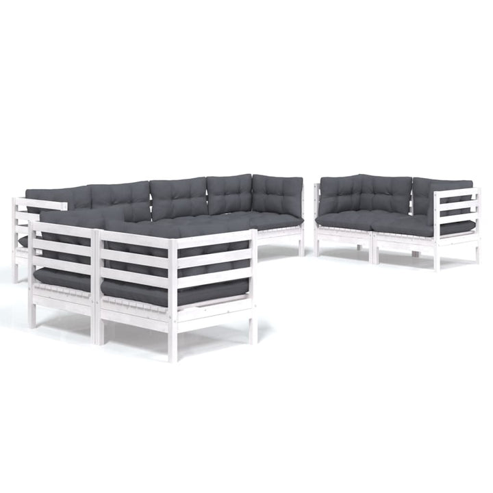 Loungegrupp Med Dynor 8 Delar Massiv Furu