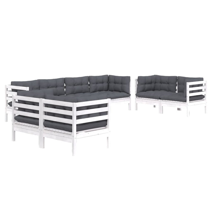 Loungegrupp Med Dynor 8 Delar Massiv Furu