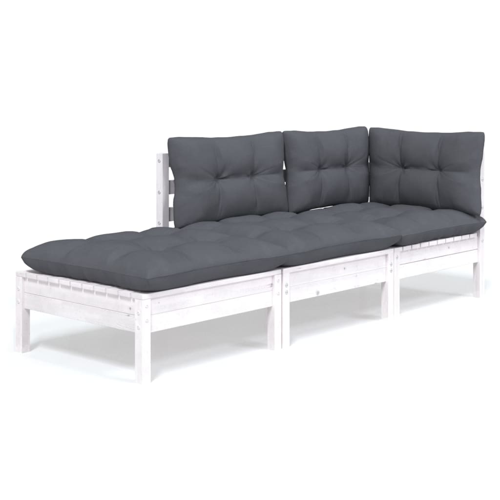 Loungegrupp Med Dynor 3 Delar Massiv Furu