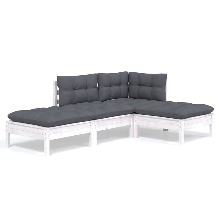 Loungegrupp Med Dynor 4 Delar Massiv Furu