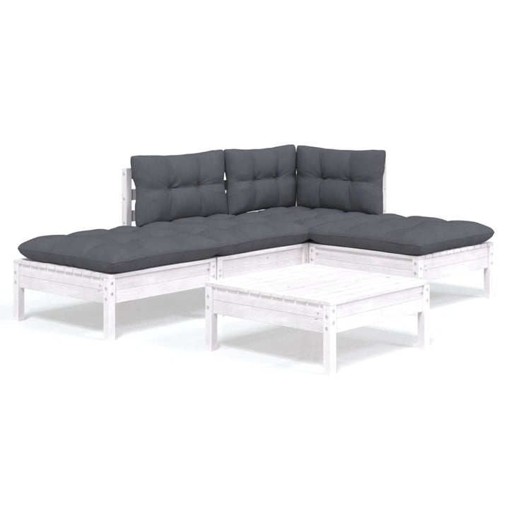 Loungegrupp Med Dynor 5 Delar Massiv Furu