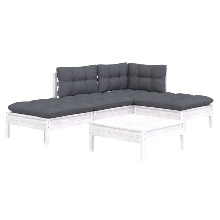 Loungegrupp Med Dynor 5 Delar Massiv Furu