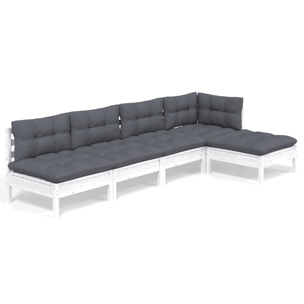 Loungegrupp Med Dynor 5 Delar Massiv Furu