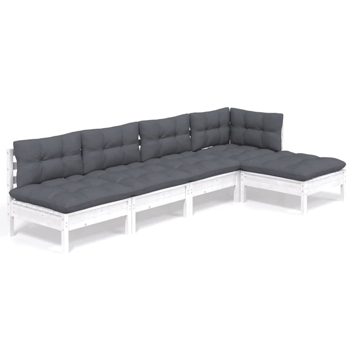 Loungegrupp Med Dynor 5 Delar Massiv Furu