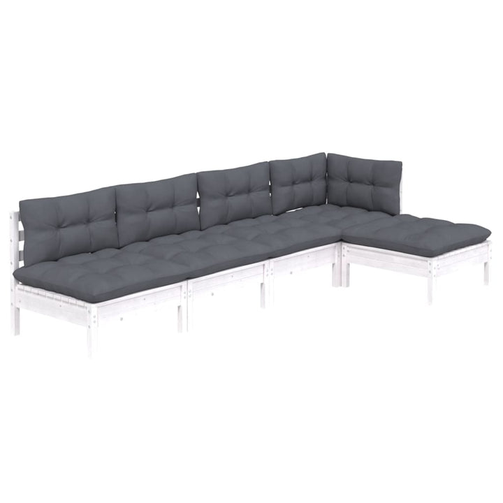Loungegrupp Med Dynor 5 Delar Massiv Furu