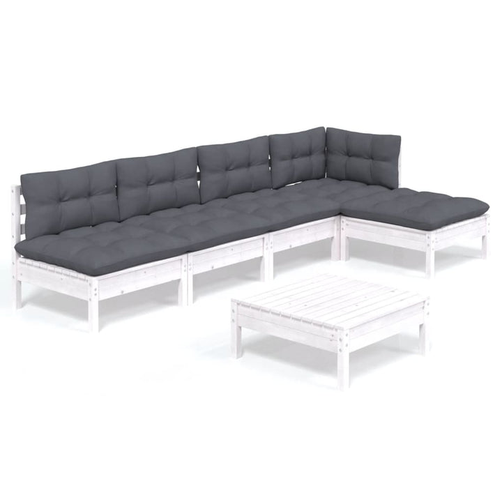 Loungegrupp Med Dynor 6 Delar Massiv Furu