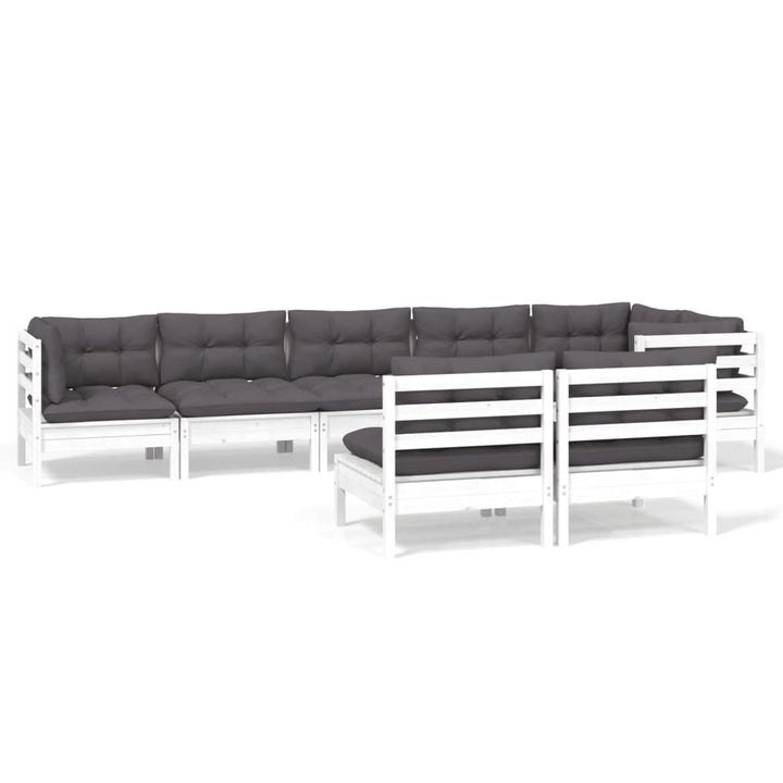 Loungegrupp Med Dynor 8 Delar Massiv Furu