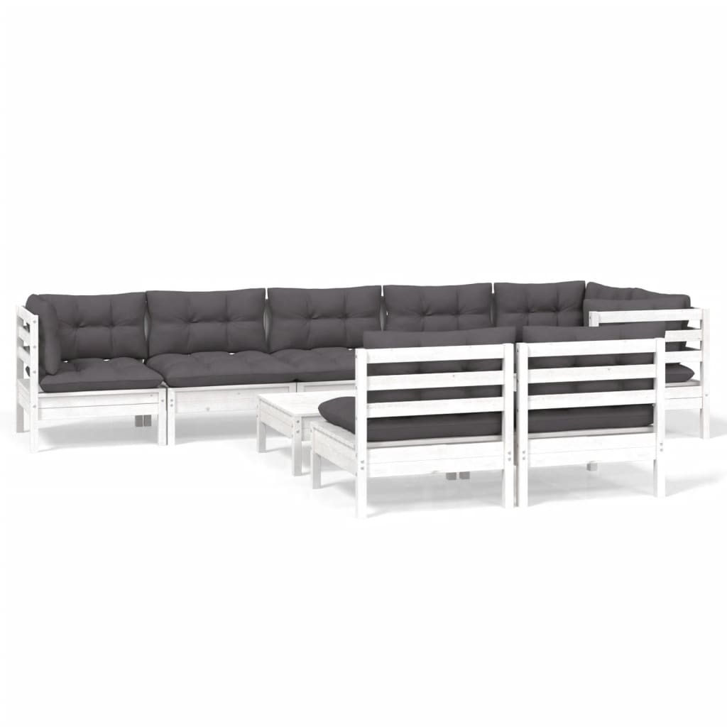 Loungegrupp Med Dynor 9 Delar Massiv Furu