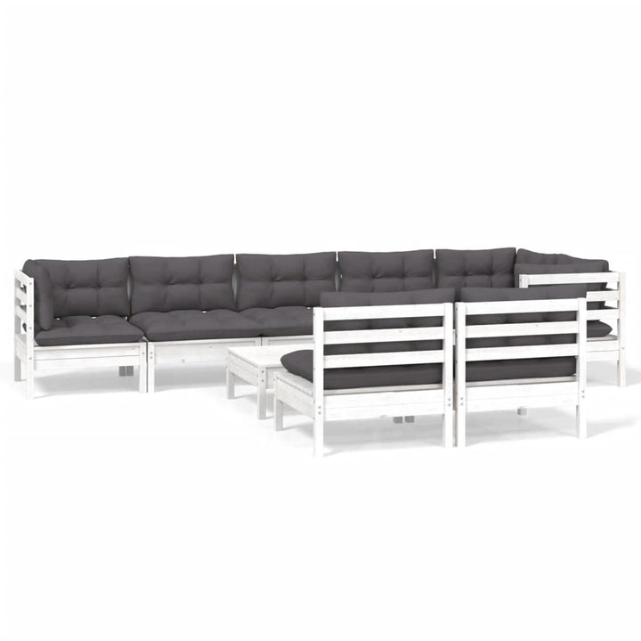 Loungegrupp Med Dynor 9 Delar Massiv Furu