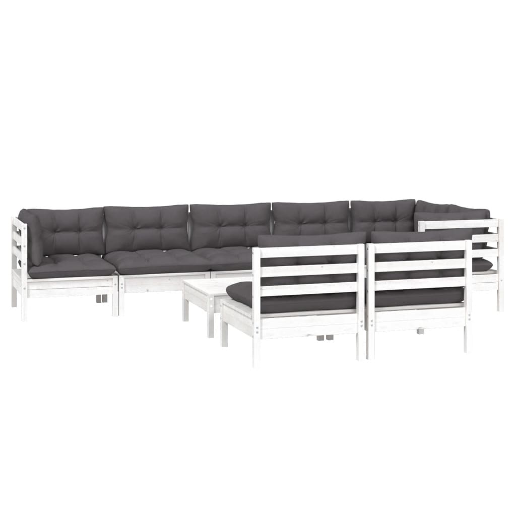 Loungegrupp Med Dynor 9 Delar Massiv Furu
