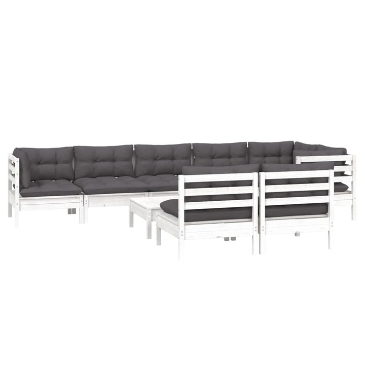 Loungegrupp Med Dynor 9 Delar Massiv Furu