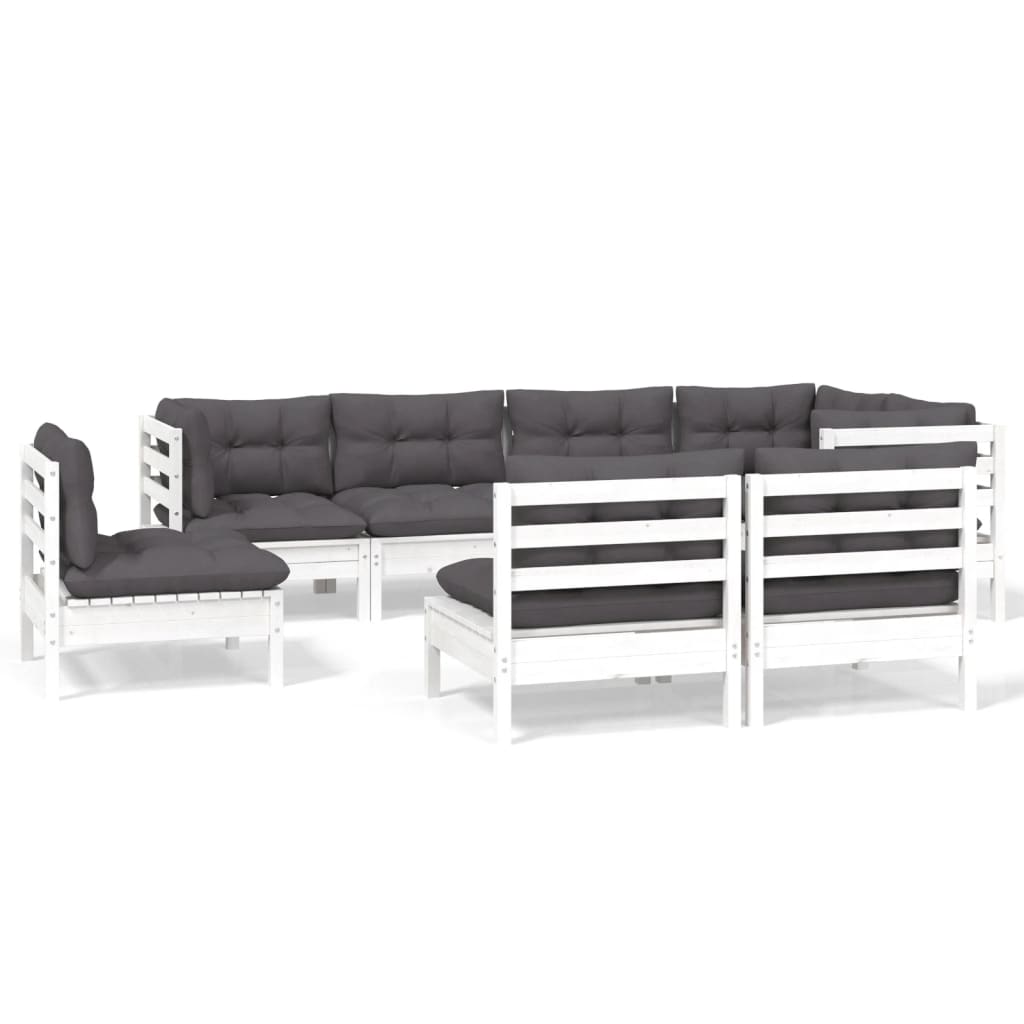Loungegrupp Med Dynor 8 Delar Massiv Furu
