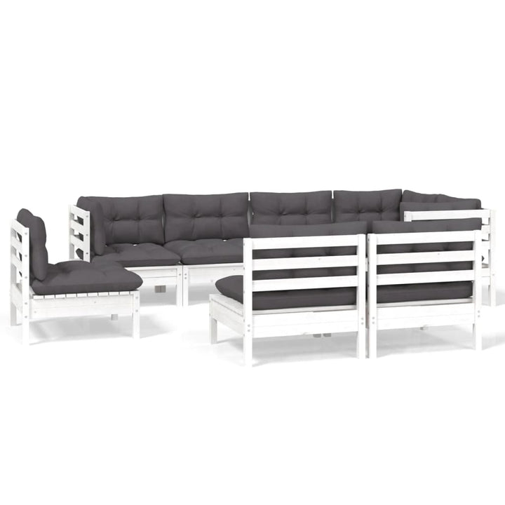 Loungegrupp Med Dynor 8 Delar Massiv Furu