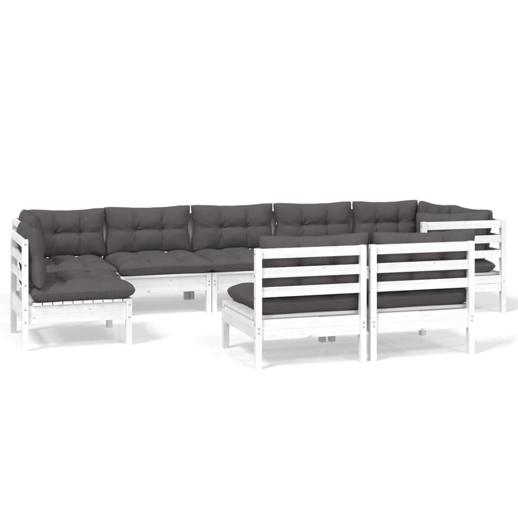 Loungegrupp Med Dynor 9 Delar Massiv Furu