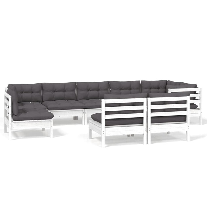 Loungegrupp Med Dynor 9 Delar Massiv Furu