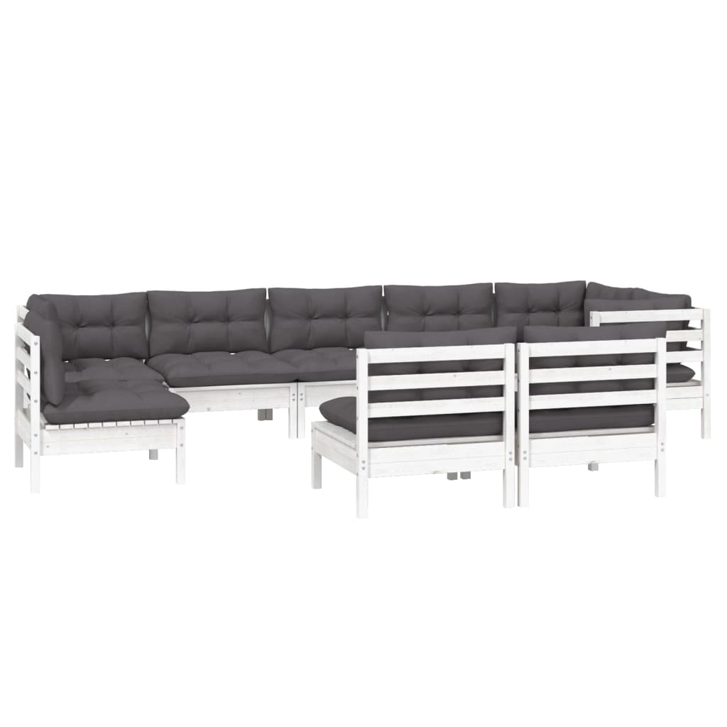 Loungegrupp Med Dynor 9 Delar Massiv Furu
