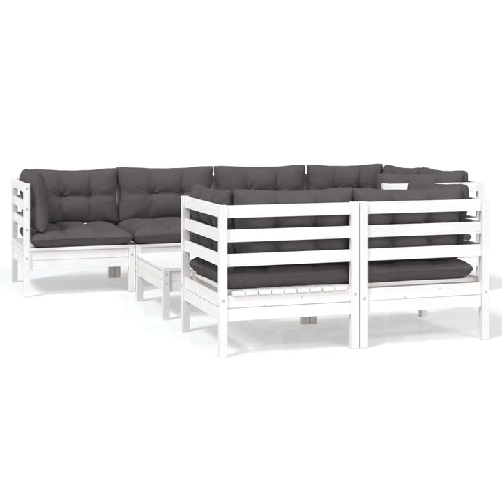 Loungegrupp Med Dynor 8 Delar Massiv Furu