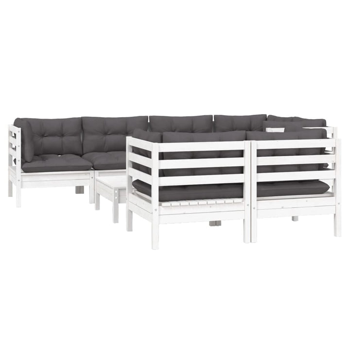 Loungegrupp Med Dynor 8 Delar Massiv Furu