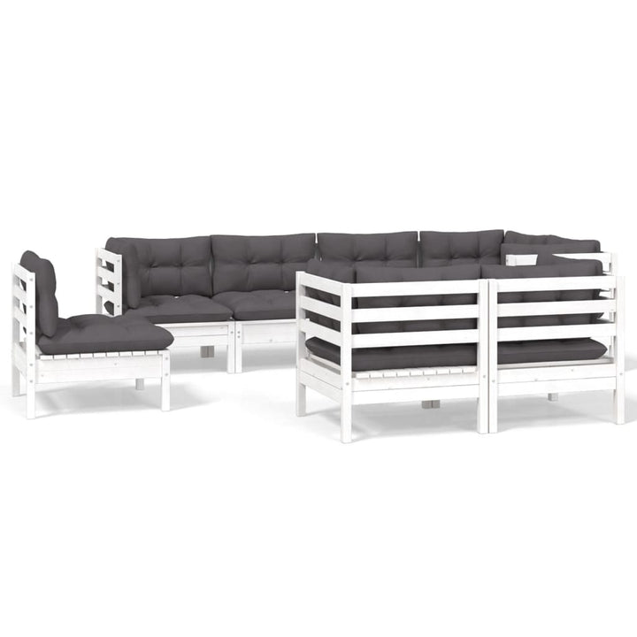 Loungegrupp Med Dynor 8 Delar Massiv Furu