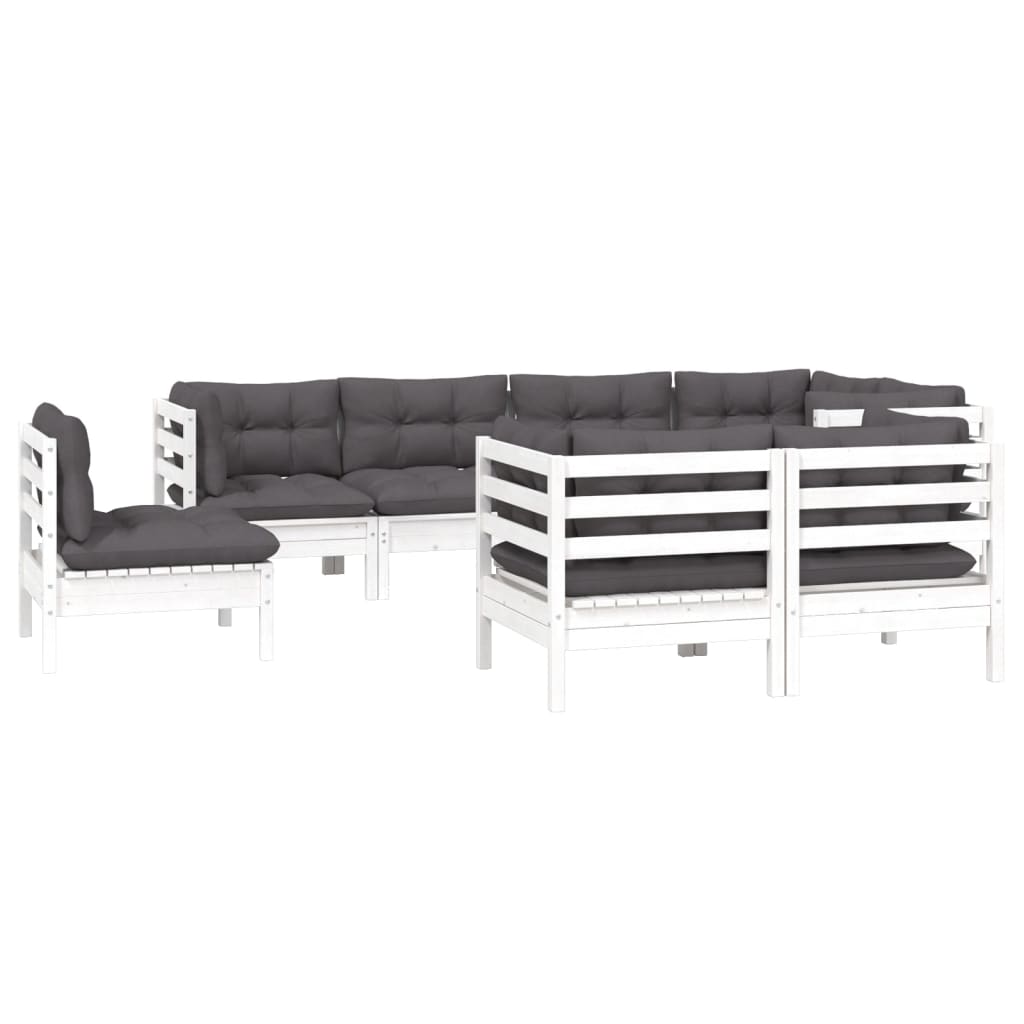Loungegrupp Med Dynor 8 Delar Massiv Furu