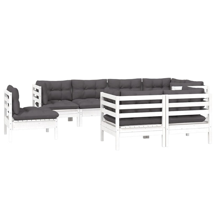 Loungegrupp Med Dynor 8 Delar Massiv Furu