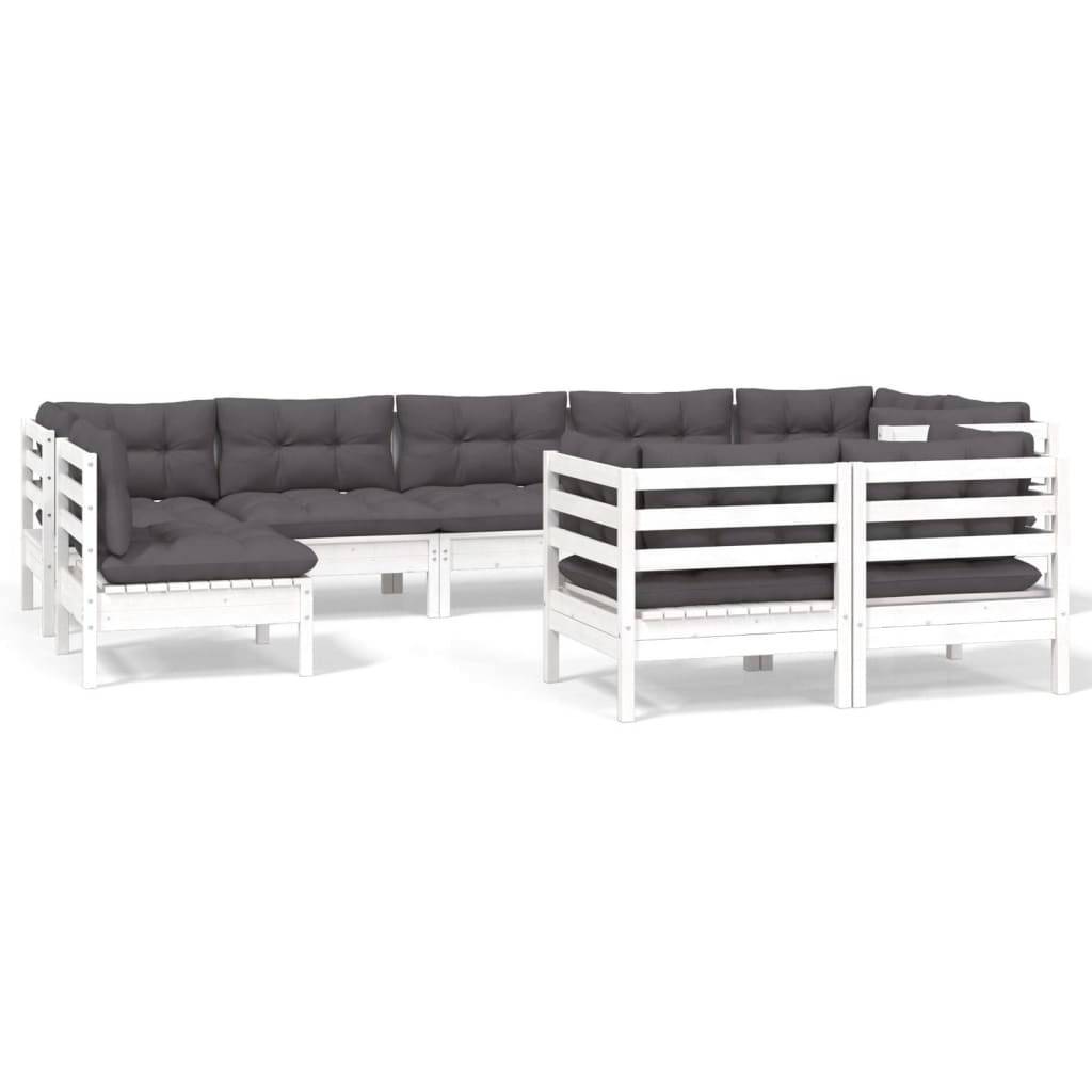 Loungegrupp Med Dynor 9 Delar Massiv Furu