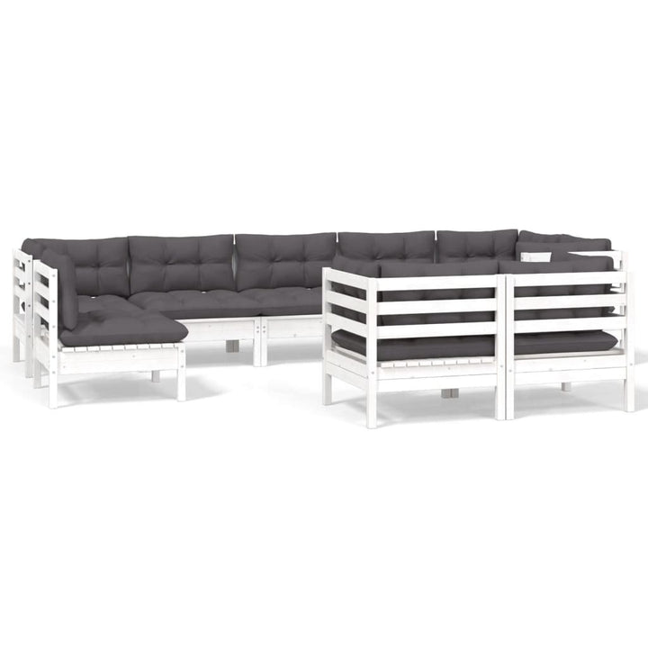 Loungegrupp Med Dynor 9 Delar Massiv Furu