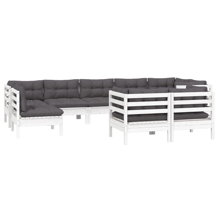 Loungegrupp Med Dynor 9 Delar Massiv Furu