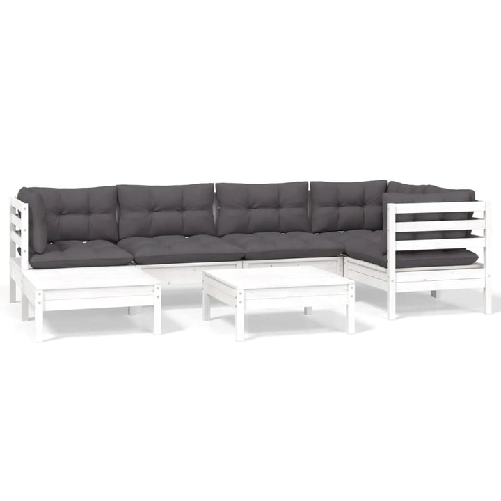 Loungegrupp Med Dynor 7 Delar Massiv Furu