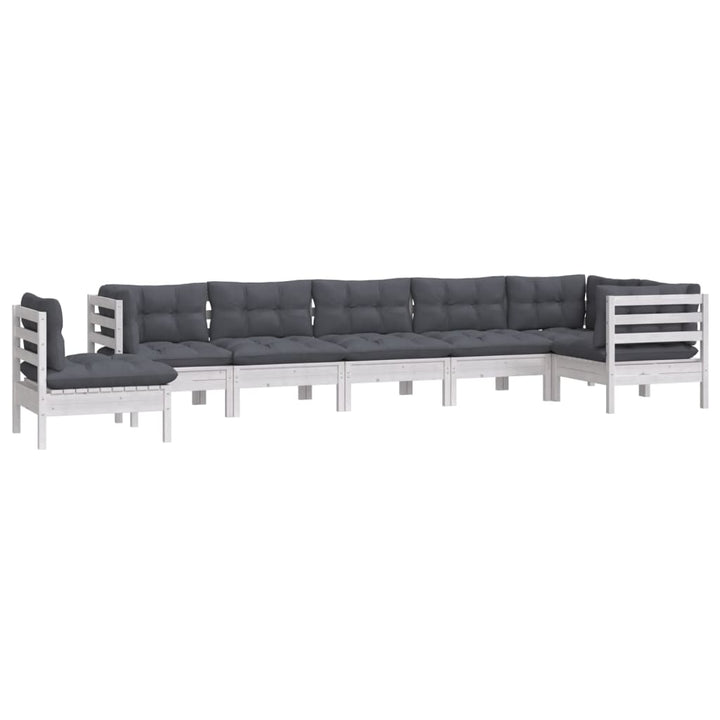 Loungegrupp Med Dynor 8 Delar Massiv Furu