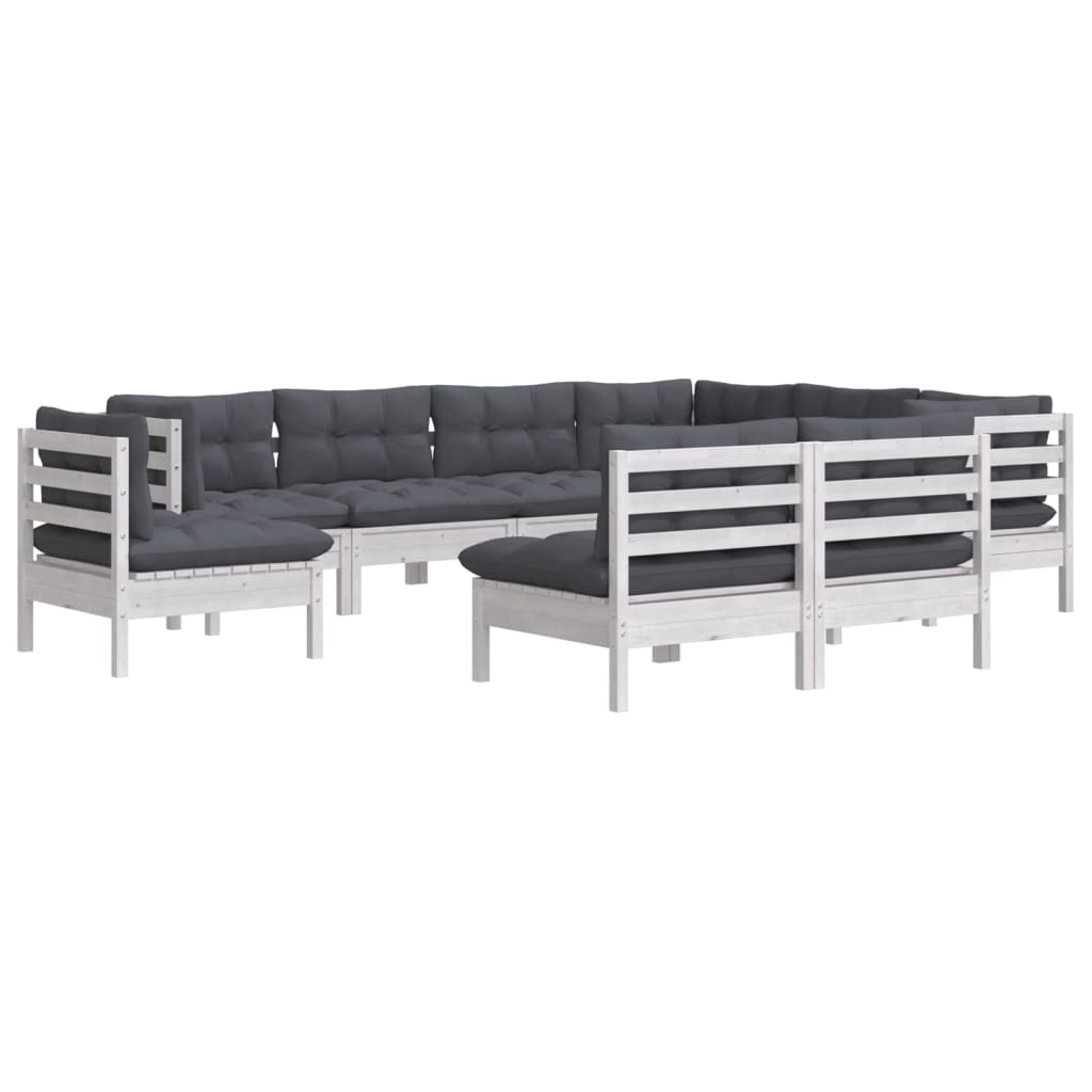 Loungegrupp Med Dynor 9 Delar Massiv Furu