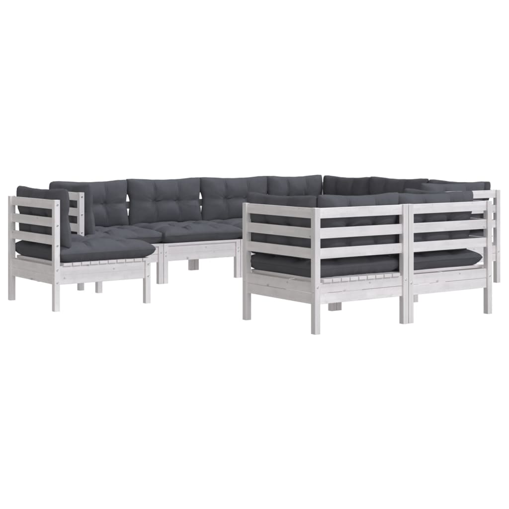 Loungegrupp Med Dynor 9 Delar Massiv Furu