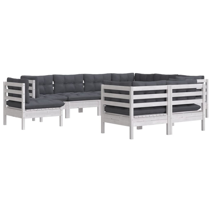 Loungegrupp Med Dynor 9 Delar Massiv Furu