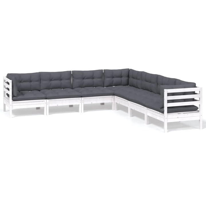 Loungegrupp Med Dynor 7 Delar Massiv Furu