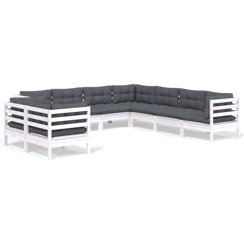 Loungegrupp Med Dynor 9 Delar Massiv Furu
