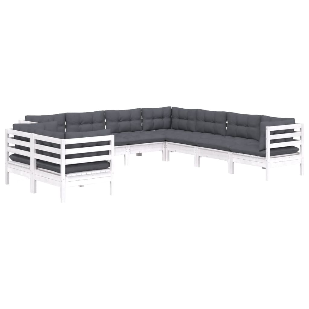 Loungegrupp Med Dynor 9 Delar Massiv Furu