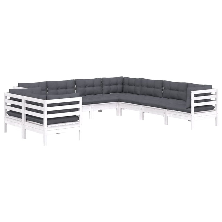Loungegrupp Med Dynor 9 Delar Massiv Furu