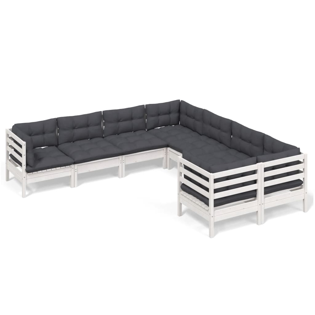 Loungegrupp Med Dynor 8 Delar Massiv Furu