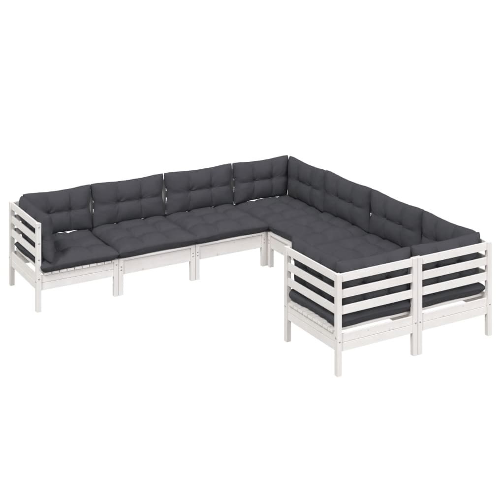 Loungegrupp Med Dynor 8 Delar Massiv Furu