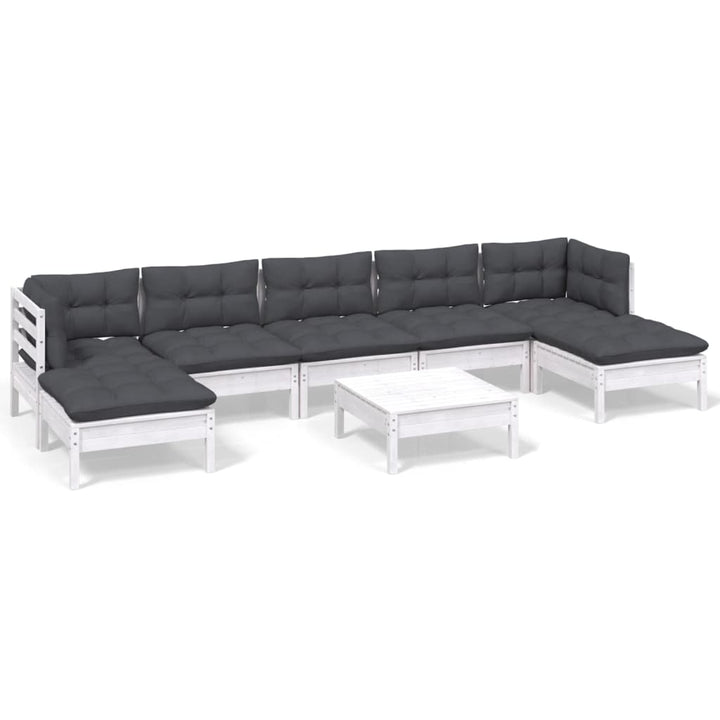 Loungegrupp Med Dynor 8 Delar Massiv Furu