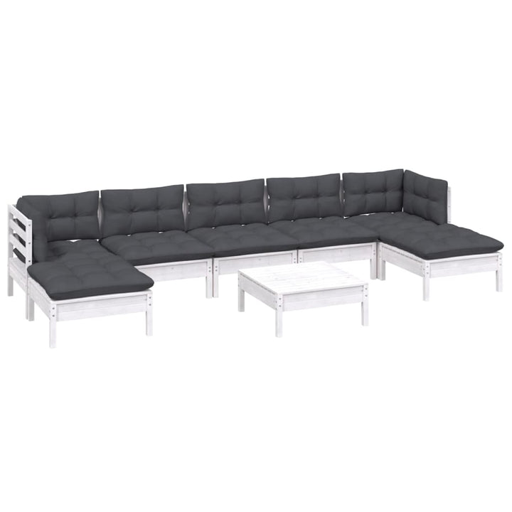Loungegrupp Med Dynor 8 Delar Massiv Furu