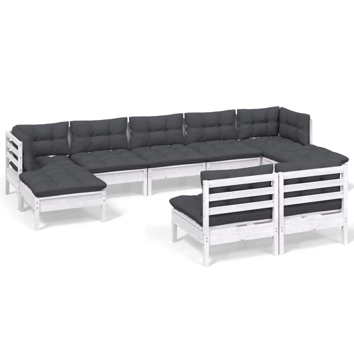 Loungegrupp Med Dynor 9 Delar Massiv Furu