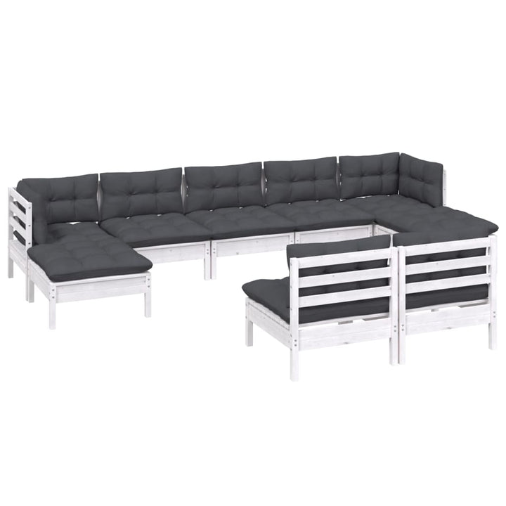 Loungegrupp Med Dynor 9 Delar Massiv Furu