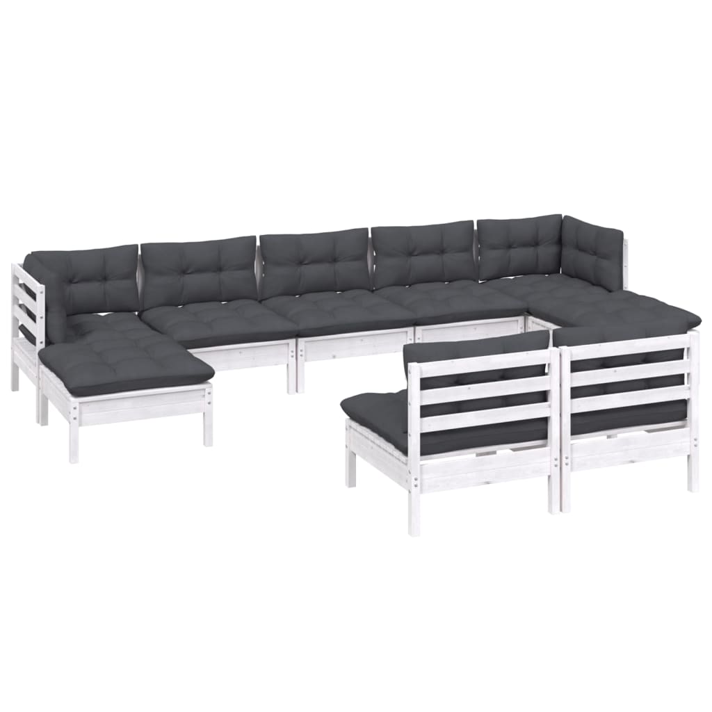 Loungegrupp Med Dynor 9 Delar Massiv Furu