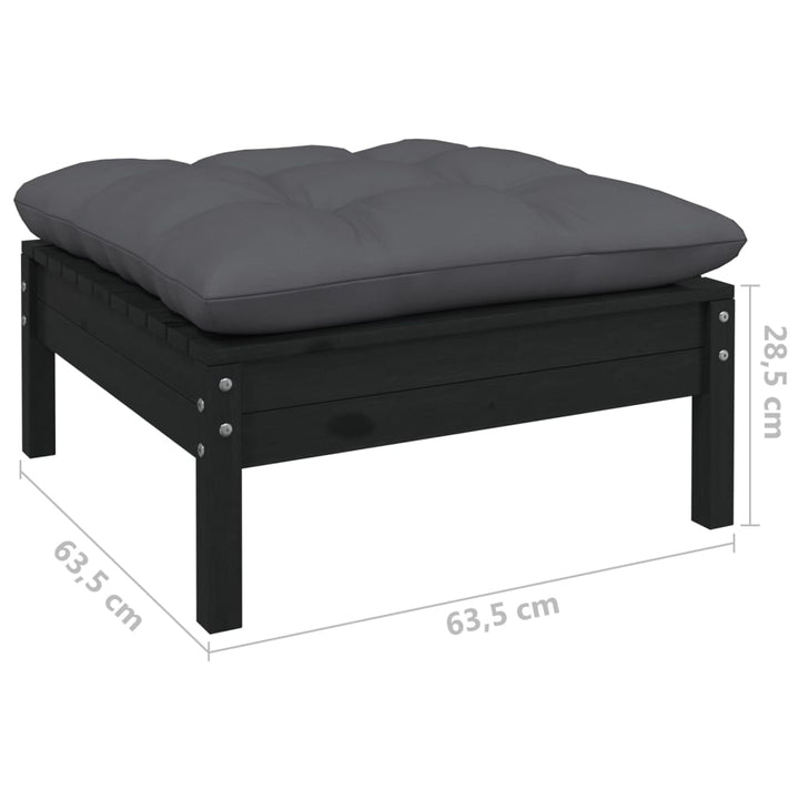 Loungegrupp För Trädgården Med Dynor 11 Delar Massiv Furu