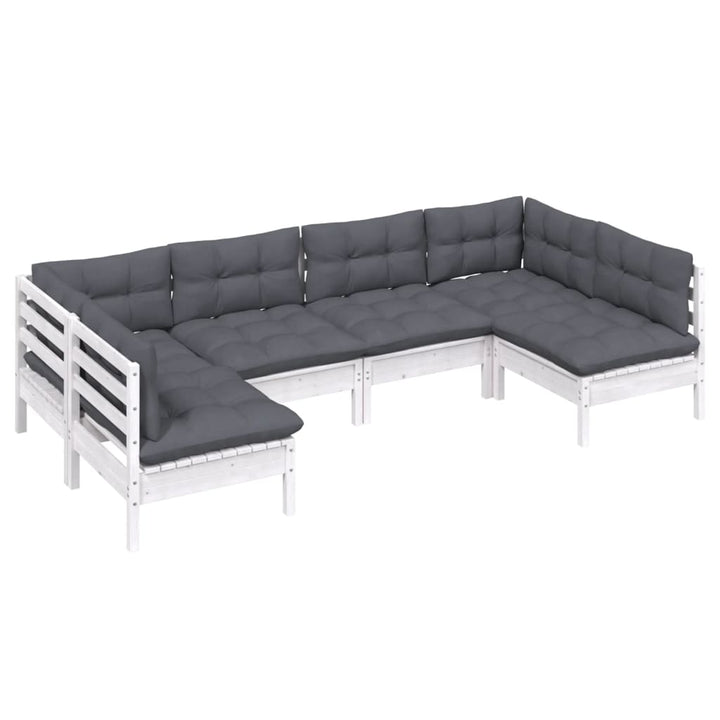 Loungegrupp Med Dynor 6 Delar Massiv Furu