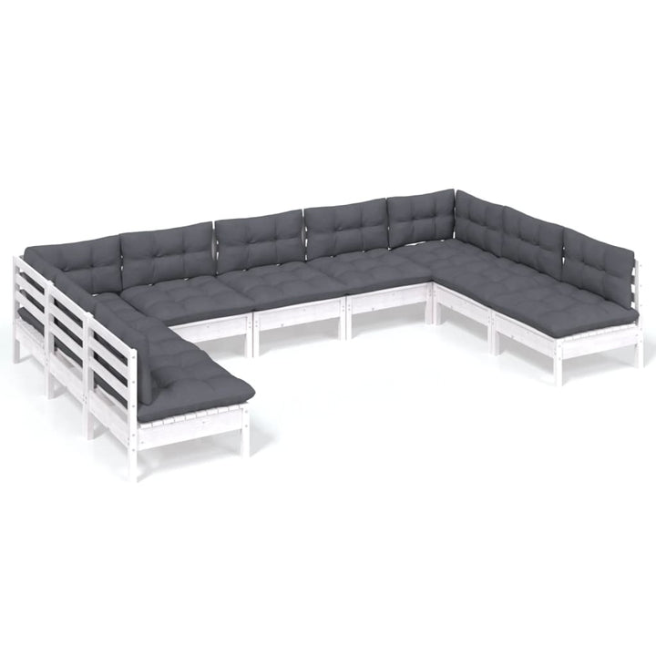 Loungegrupp Med Dynor 9 Delar Massiv Furu